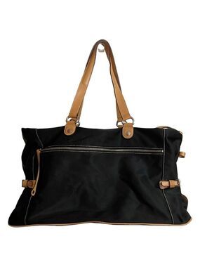 Maxx New York Large Black Nylon Weekender Tote